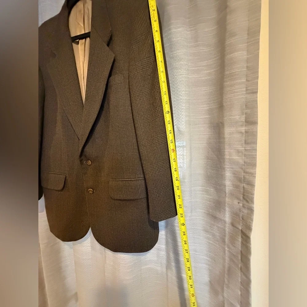 Oscar de la Renta Brown Checkered Blazer
